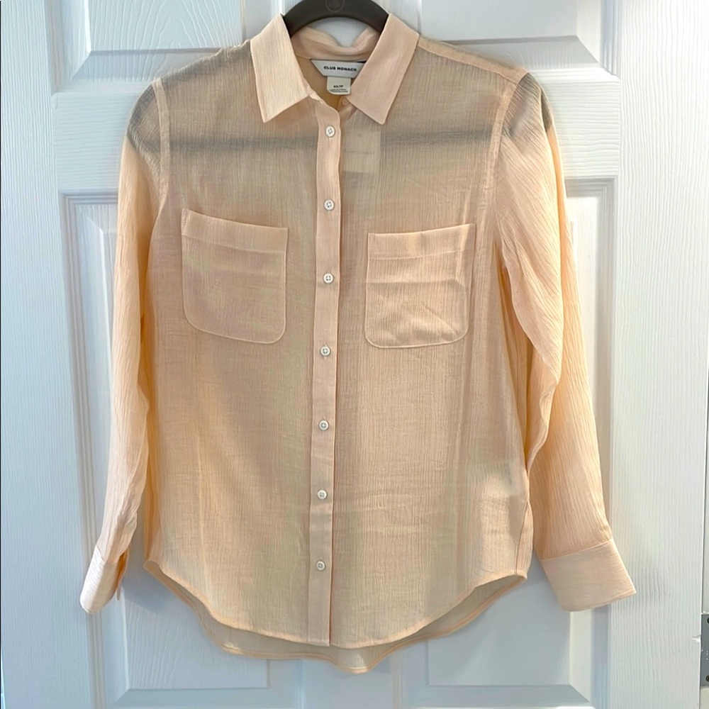 Club Monaco NWT Cream-Peach Blouse